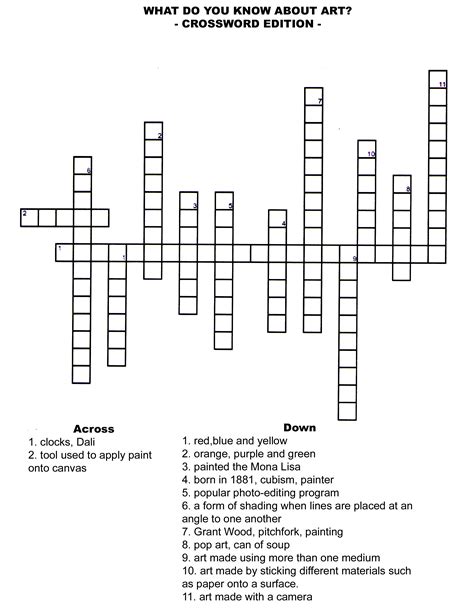 type of artist or game crossword|type of artist or game clue.